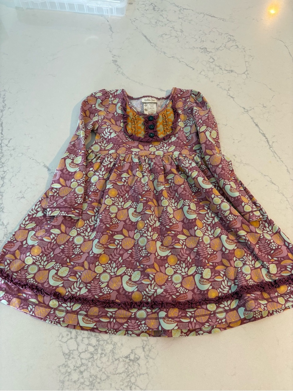 Matilda Jane Purple Multi Floral & Bird Print Long-Sleeve Dress
